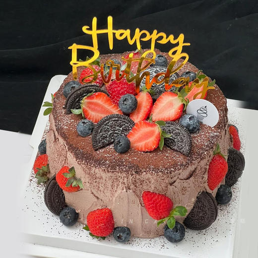 【巧香莓果奥利奥】巧克力草莓蓝莓奥利奥点缀甜润每一口--水果夹心生日蛋糕 商品图0