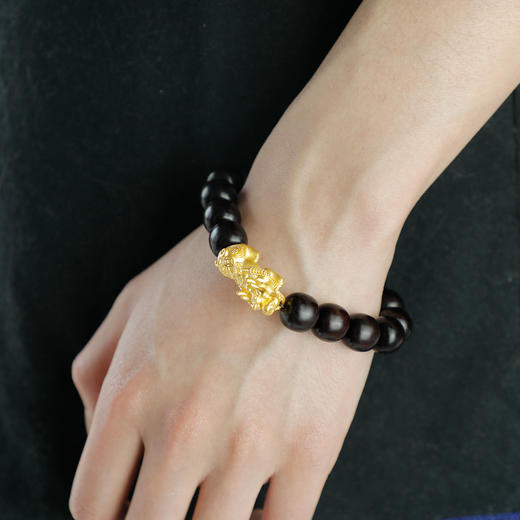 足金貔貅手串！印度老料小叶紫檀！金重2.7克左右！ 商品图5