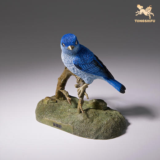 铜师傅《铜师傅百鸟集》之山蓝鸲 客厅桌面铜摆件 家居装饰工艺品 商品图2