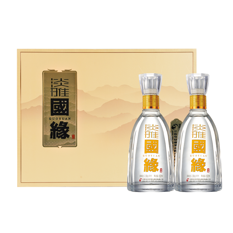 【积分兑换】国缘淡雅礼盒 42度500ml 2瓶装
