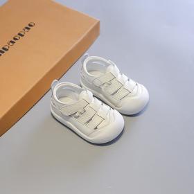 儿童夏季真皮宝宝凉鞋包头软底童鞋学步鞋魔术贴婴儿鞋防滑镂空14-25