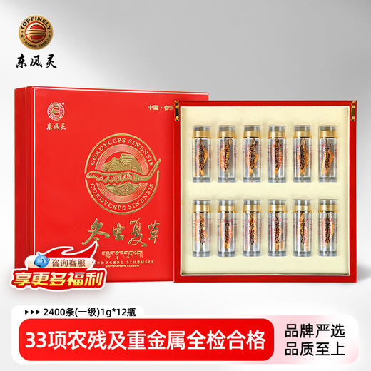 【冬虫夏草】 甄选高海拔足干当季虫草  6g/12克/盒 精选 礼盒 商品图0