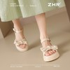 ZHR时尚厚底凉鞋2025夏季新款百搭一字女鞋小众ins蝴蝶结增高凉鞋 商品缩略图8