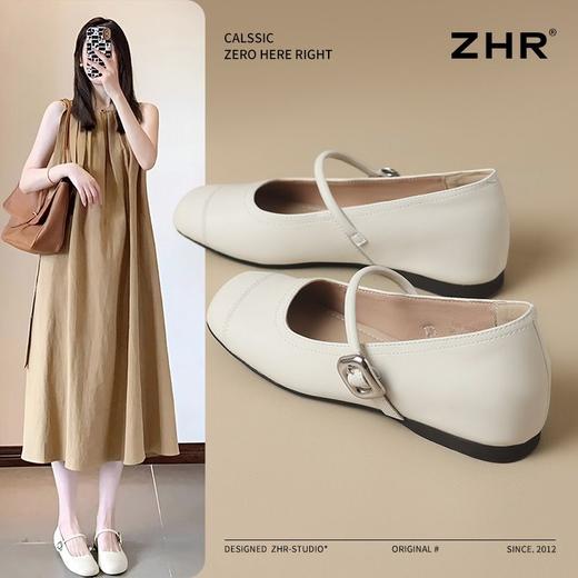 优选丨ZHR则则银色玛丽珍鞋女法式平底单鞋2025春季新款浅口软底豆豆鞋 商品图1