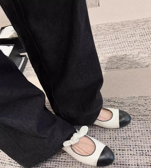 小香珍妮头层牛皮小羊皮内增高蝴蝶结芭蕾鞋 商品图7