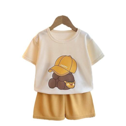 儿童短袖套装夏季新款男女童宝宝休闲韩版透气夏装童装童裤批发 商品图4