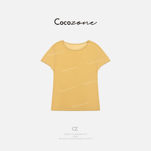COCO ZONE 刘一一【铜氨丝棉混纺】极简圆领纯色休闲T恤CD1A0780 商品图0
