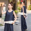新中式国风牛仔套装2025新款夏季背心马甲休闲减龄阔腿裤两件套ASLZ2588 商品缩略图0