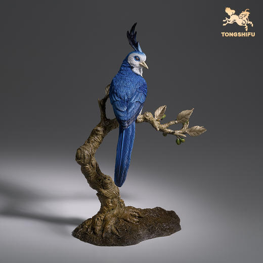 铜师傅《铜师傅百鸟集》之白喉鹊鸦 客厅桌面铜摆件 家居工艺品 商品图2