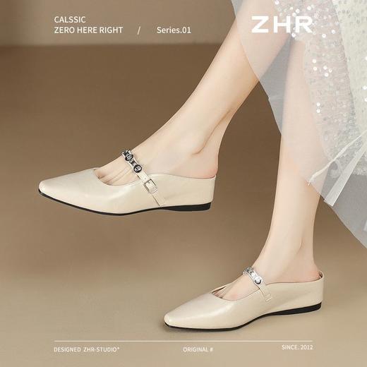 ZHR则则金属饰扣穆勒拖鞋女2025新款舒适透气柔软内增高包头拖 商品图5