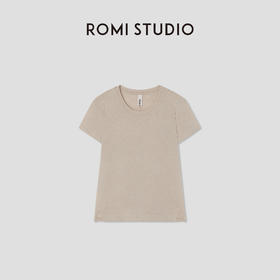 ROMI STUDIO进口亚麻棉混纺环保原色花纱圆领短袖T恤 RWCSSD2024【发货时效25天】
