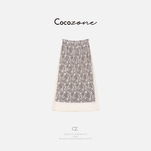 COCO ZONE 刘一一  【棉混纺】撞色编织浪漫蕾丝花纹半裙CD2A0969 商品图1