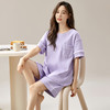 自然醒青梨家居服睡衣女款夏季100纯棉短袖短裤夏天家居服女士夏款套装可外穿QH 商品缩略图4