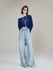 美洋春夏款海盐气泡丹宁回潮直筒小阔腿牛仔裤 商品缩略图3