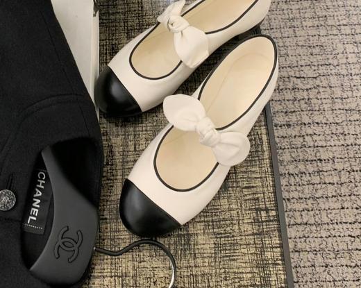 小香珍妮头层牛皮小羊皮内增高蝴蝶结芭蕾鞋 商品图3