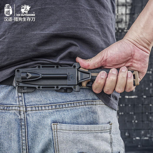 汉道【猎狗生存刀】D2钢荒野求生刀野外露营防身刀高硬度户外锋利直刀随身战术刀 商品图12