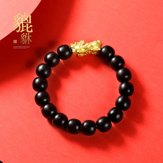 足金貔貅手串！印度老料小叶紫檀！金重2.7克左右！ 商品图4