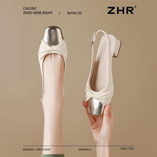 ZHR则则法式温柔风包头凉鞋女2025夏季新款时尚柔软舒适通勤单鞋 商品图6