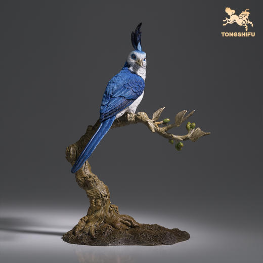 铜师傅《铜师傅百鸟集》之白喉鹊鸦 客厅桌面铜摆件 家居工艺品 商品图3