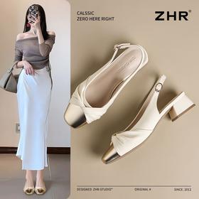 ZHR则则法式温柔风包头凉鞋女2025夏季新款时尚柔软舒适通勤单鞋