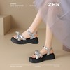 ZHR时尚厚底凉鞋2025夏季新款百搭一字女鞋小众ins蝴蝶结增高凉鞋 商品缩略图6