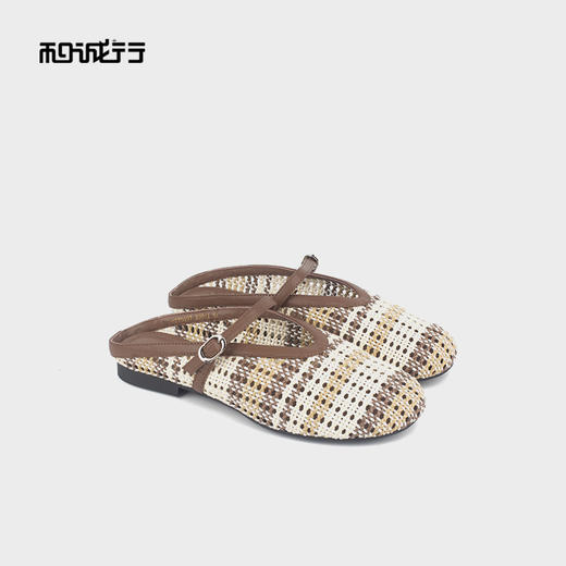 和诚行 2025夏季新款时尚百搭半包拖鞋女舒适一脚蹬穆勒鞋0770197 商品图0