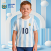 【官方正版】阿根廷国家队 | 童装蓝白条纹印号短袖夏季清爽梅西 商品缩略图1