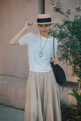 【高品质私服】【ED汉麻轻薄针织衫短袖上衣】H型宽松版型，满足日常休闲与通勤穿搭G1355-CC【无标出货 介意慎拍】