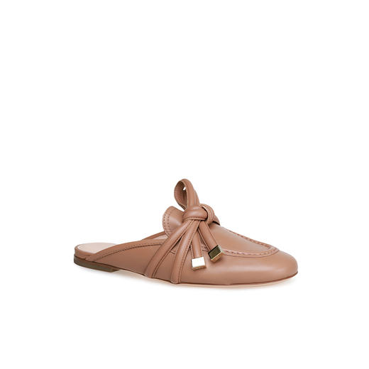 豪麟名鞋AGL女鞋穆勒鞋羊皮革D834087驼色 商品图0