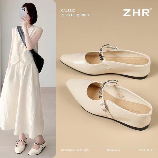 ZHR则则金属饰扣穆勒拖鞋女2025新款舒适透气柔软内增高包头拖 商品图2