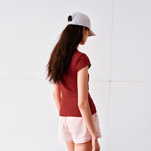 NUTH 浅蓝复古清新条纹撞色鸭舌帽 商品图4