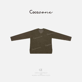 COCO ZONE 刘一一  【和纸纱】慵懒感显瘦V领俏皮针织衫CD2A0981