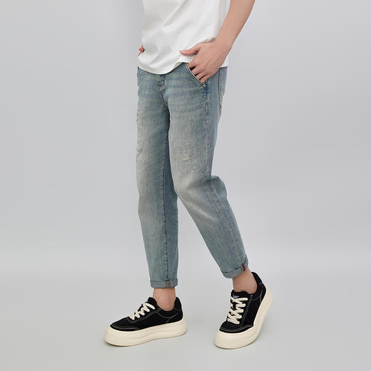 【新品上市】HX 夏季水洗牛仔九分裤合体版型复古S210520039101 商品图3