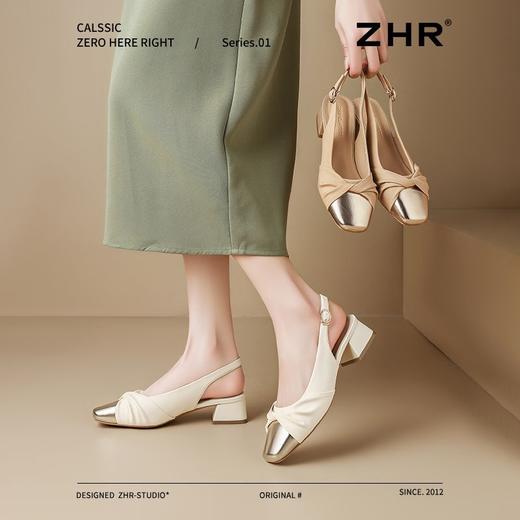 ZHR则则法式温柔风包头凉鞋女2025夏季新款时尚柔软舒适通勤单鞋 商品图3