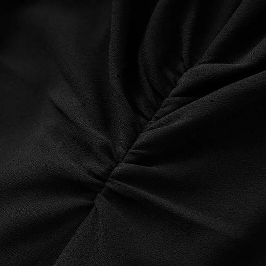 【高货wl】全新升级【铂金会员293/天猫399/差价106】(00942) 洛诗琳25女夏新款气质钉珠裙子高级感收腰褶皱短袖连衣裙 商品图2