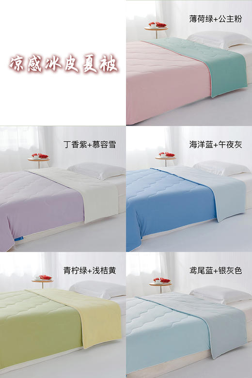 清凉一楼兰夏必备黑科技纯色夏凉被AB面双色透气清凉 商品图6