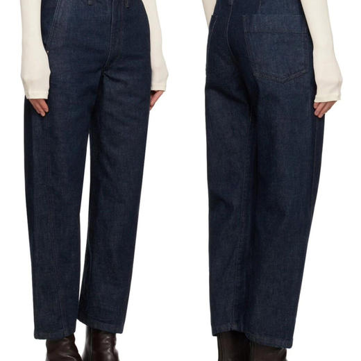 洛诗琳11819法系气质牛仔裤2025新款简约舒适扭缝直筒牛仔裤24005 商品图3