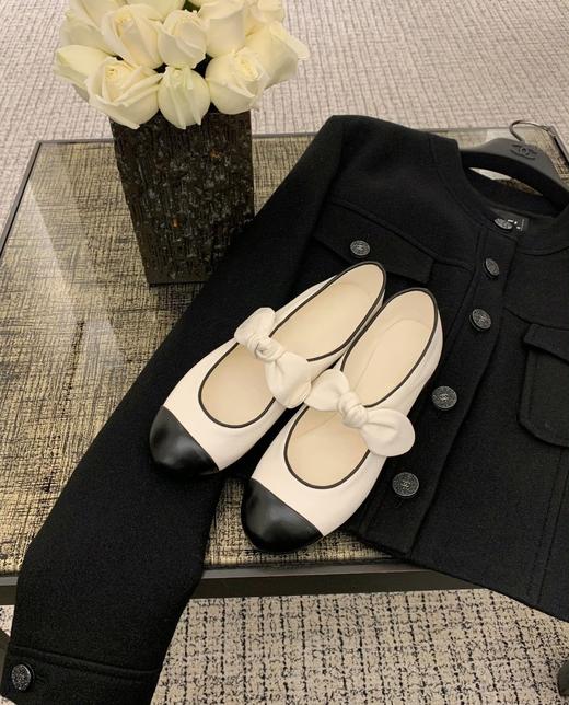 小香珍妮头层牛皮小羊皮内增高蝴蝶结芭蕾鞋 商品图4