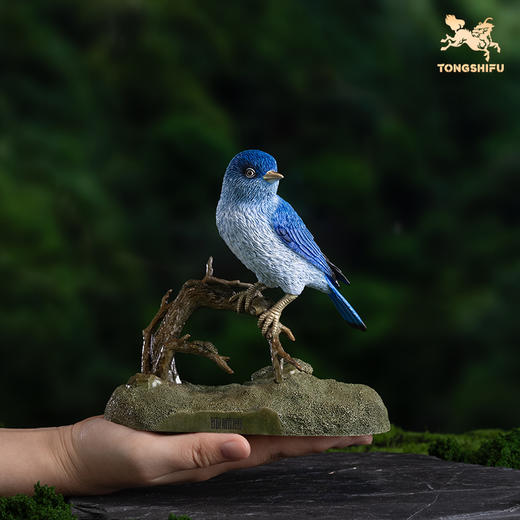 铜师傅《铜师傅百鸟集》之山蓝鸲 客厅桌面铜摆件 家居装饰工艺品 商品图4