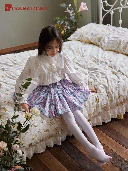 JOANNALONNG Kid's 春夏儿童天鹅绒坑条加档舞蹈连裤袜丝袜 商品图4