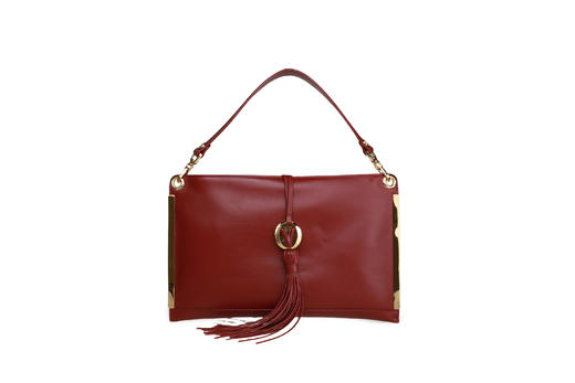 豪麟名鞋VALENTINO ORLANDI 女包手袋牛皮革7434酒红色 商品图0