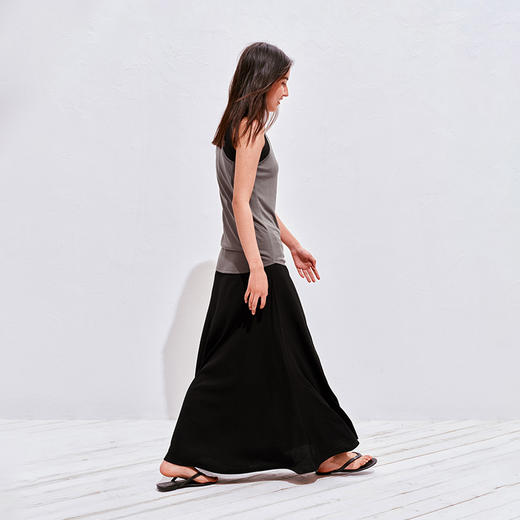 NUTH 凉感假两件宽松长裙撞色拼接背心连衣裙女 商品图4