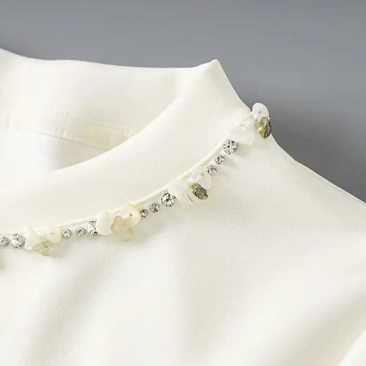 【高货wl】全新升级【铂金会员201/天猫269/差价68】(01645) 洛诗琳法式时髦重工钉钻圆领短袖T女夏新款下摆荷叶边上衣 商品图3