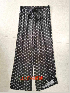 580C01 真丝印花筒裤