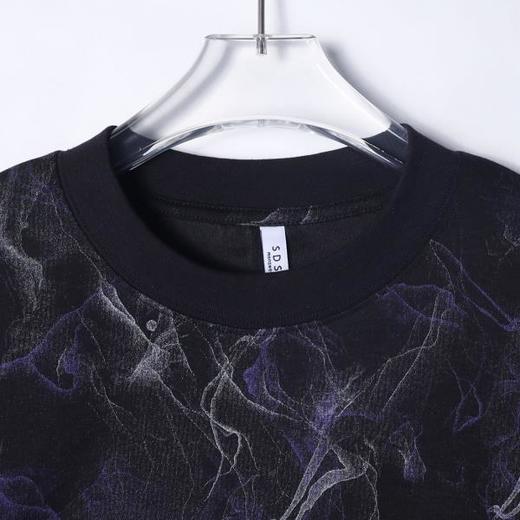 T3254夏季高级感新款美式扎染晕染短袖T恤立体字母圆领宽松百搭上衣 商品图2