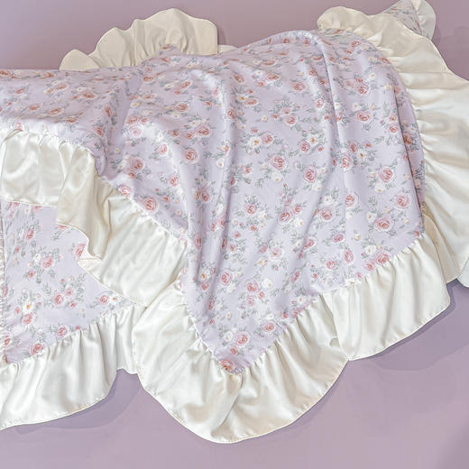 【5折购】舒氧°柔糯棉公主花边床裙款四件套 四季可用柔软透气套件 商品图13