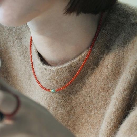 事事如意倪妮南红小米珠项链川料柿子红国风新春锁骨链手串简约女 商品图5