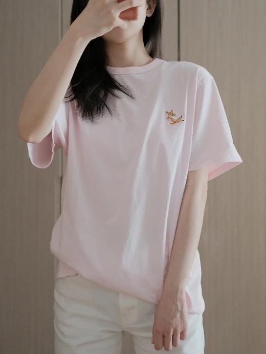 小众！法单！让人爱不释手的棉质！2025再生棉短袖t恤！男女款！淡粉！白色！ 商品图0