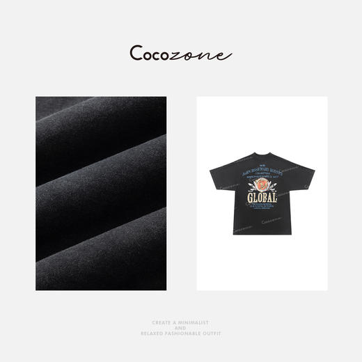 COCO ZONE 刘一一 【100棉】圆领美式撞色字母T恤CD1A0603 商品图2