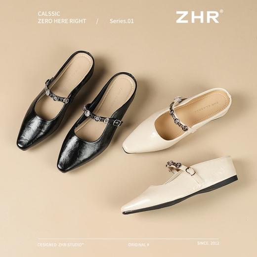 ZHR则则金属饰扣穆勒拖鞋女2025新款舒适透气柔软内增高包头拖 商品图3